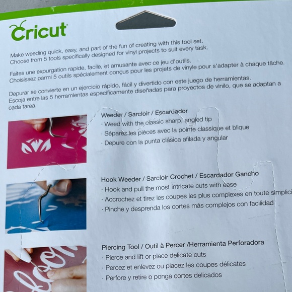 Cricut Weeding Tool Set - White with Pastel Tips - Picture 2 of 3